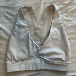 White Fabletics Sports Bra